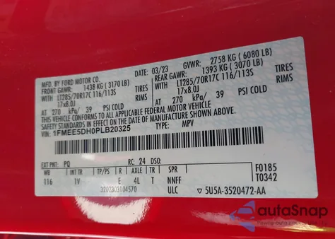 2023 Ford Bronco Badlands z USA, uszkodzony, nr VIN 1FMEE5DH0PLB20325